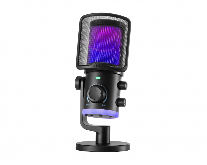 Fifine Ampligame AM6 Condenser Microphone with RGB - Black